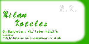 milan koteles business card
